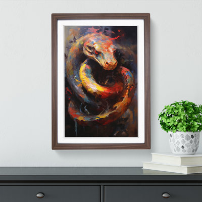 Snake Gestural Art - Framed Print