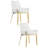 Pangea Home Hudson Tufted Upholstered Arm Chair - Dining Chairs Set of 2 – Modern Upholstered Accent Chairs for Kitchen, Dining Room, Living, or Breakfast - Vegan White Leather with Gold Legs-33064639-33064641