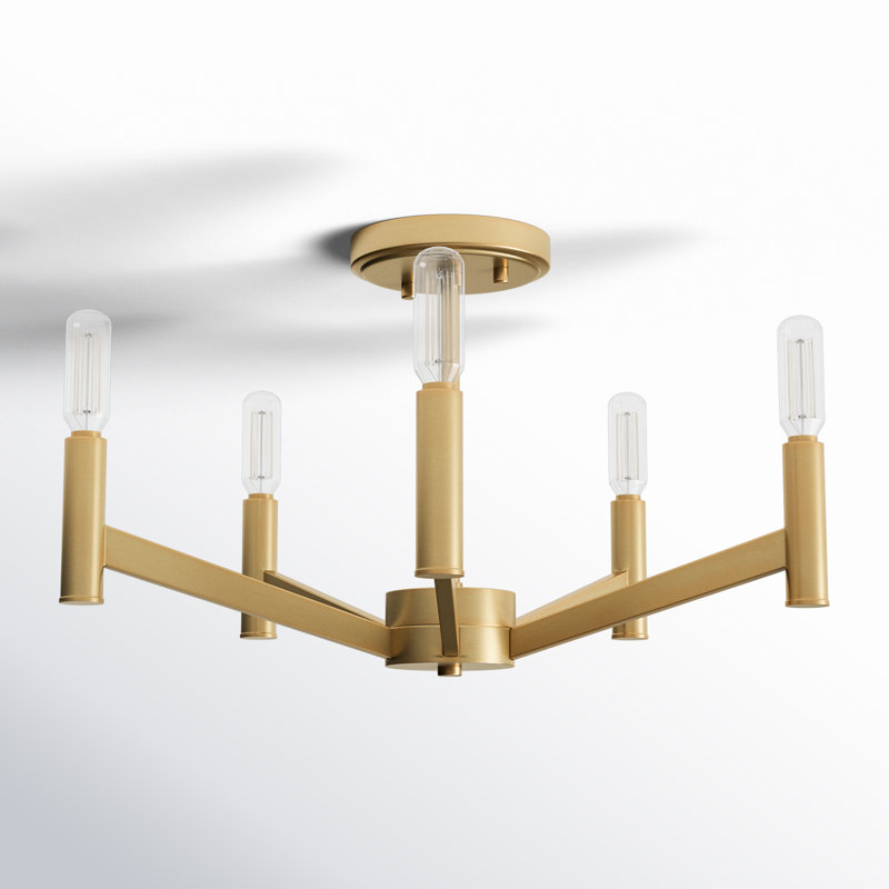 Semi Flush Mount, Satin Brass