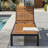 Adjustable Patio Chaise Lounges, Acacia Wood Steel Modern Poolside Chair