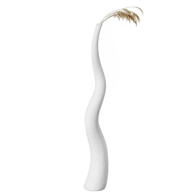Ceramic Floor Vase, 51" H x 7" W x 7" D, White
