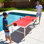 Table de tennis de table intérieure / extérieure pliable avec raquettes et balles (64 mm d'épaisseur)