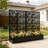 70.87" H × 46.06" W Leaf Pattern Privacy Screen With Planter Box/ Black Metal Freestanding Decorative Fence Planter For Patio Balcony Backyard