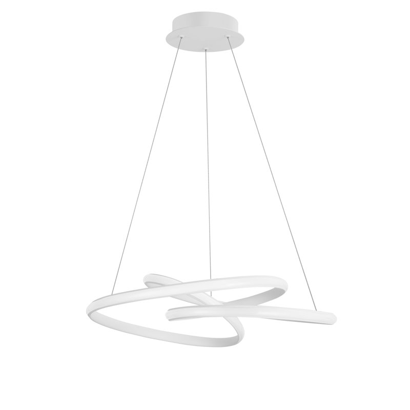 1 - Light LED Geometric Pendant, White
