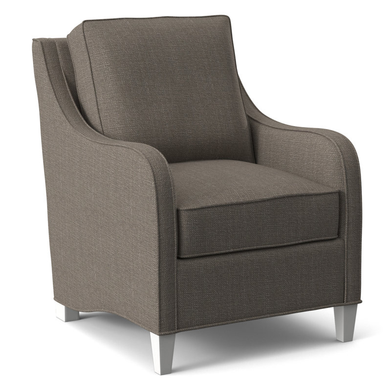 Koko Upholstered Armchair, Stone Crypton Performance; 0884-83, Frost White Finish