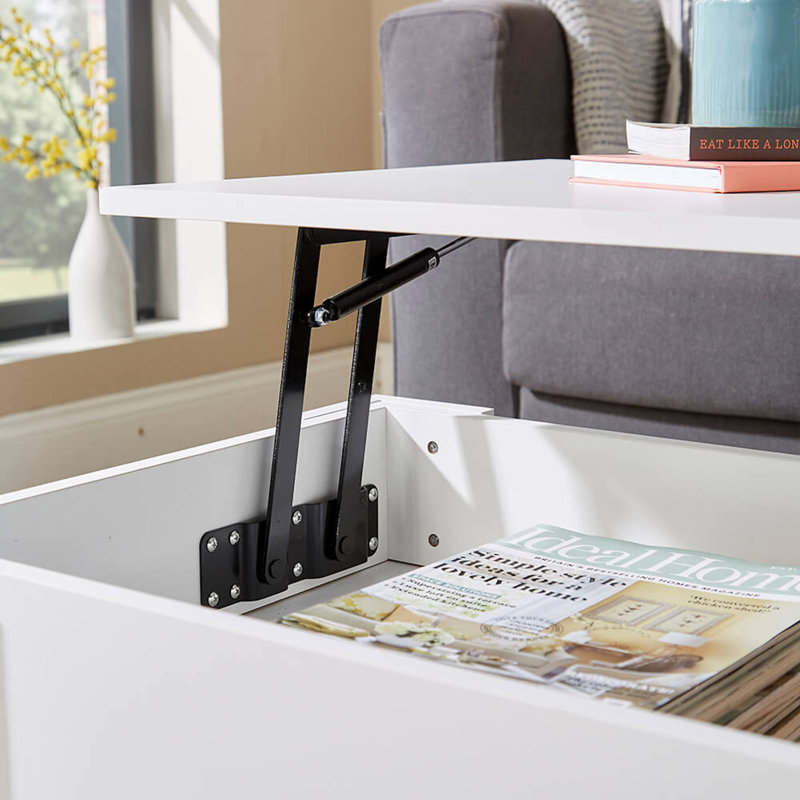 Alrun Coffee Table with Lift-up Storage, White