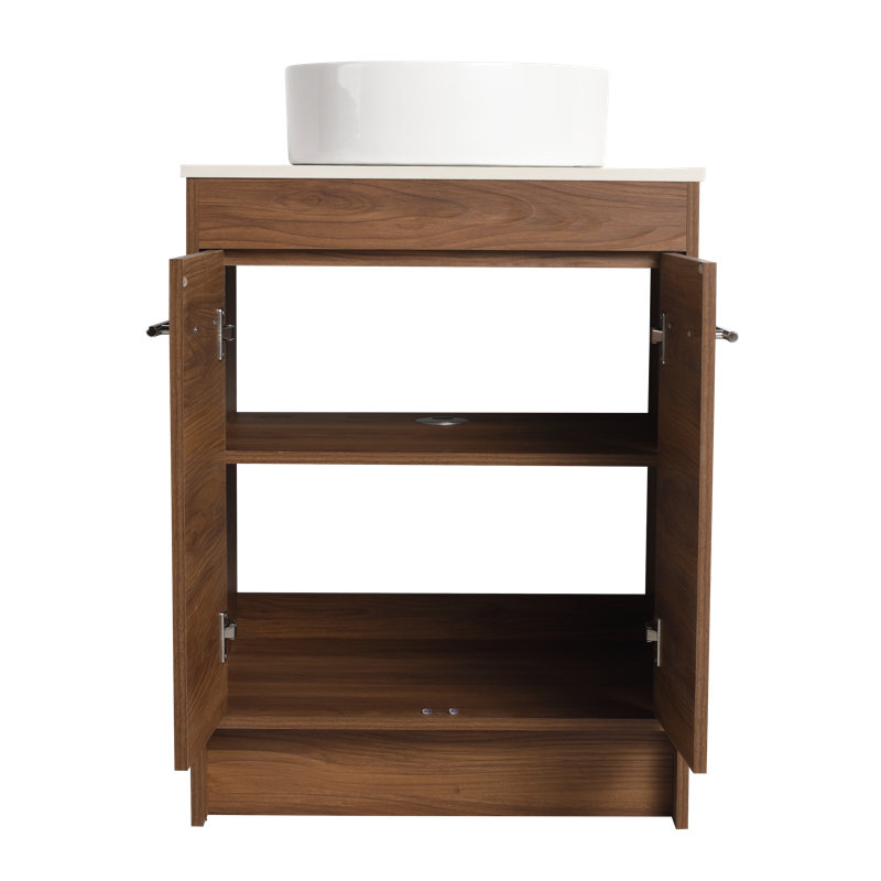 Broschard 23.64 " W Freestanding Standard 1 Single Vanity Bathroom Vanity With Ceramic Top