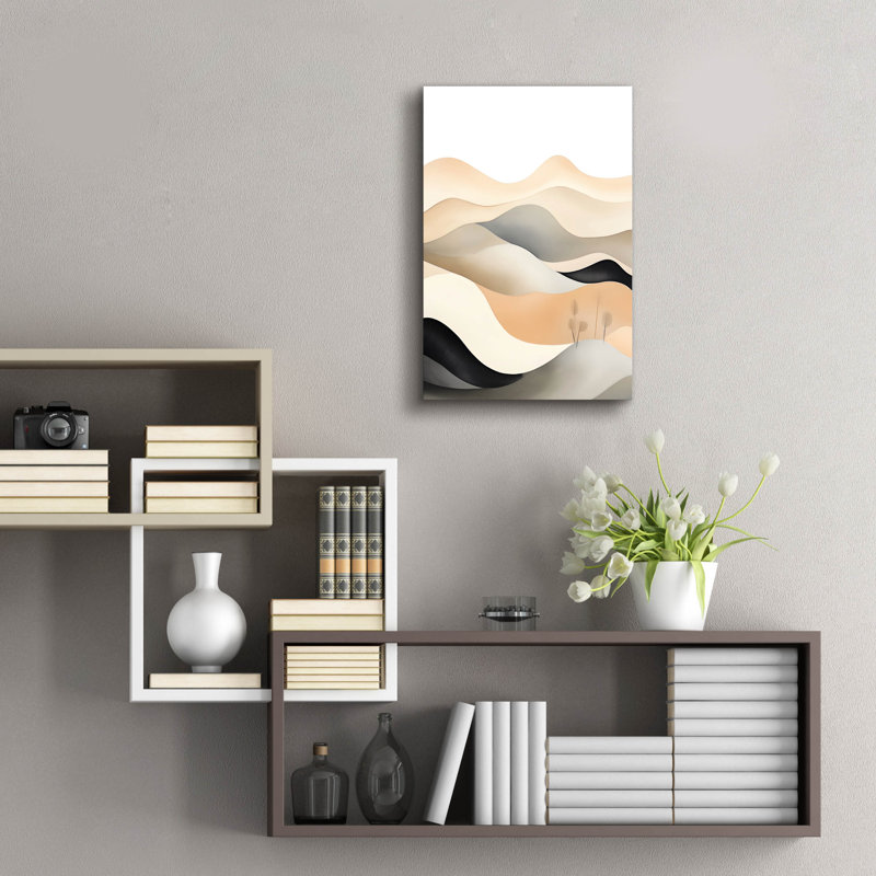 «Black & Beige Landscape 1» par Petals Prints Design, H 24 po x l 16 po x P 0,2 po