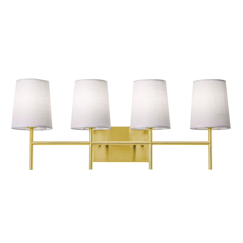 4 - Light Dimmable Vanity Light, Satin Brass