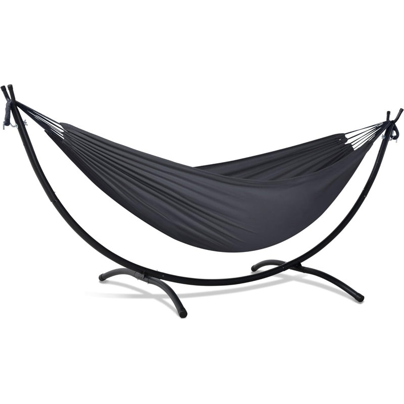 Standing Patio Hammock - Portable and Foldable with Stand Included. Ideal for Outdoor Relaxation on Patios, Decks, or in Gardens. Easy to Set Up and Take Down. Compact Design Allows for Hassle - Free Storage. Enjoy Comfortable Lounging Anywhere Outdoors