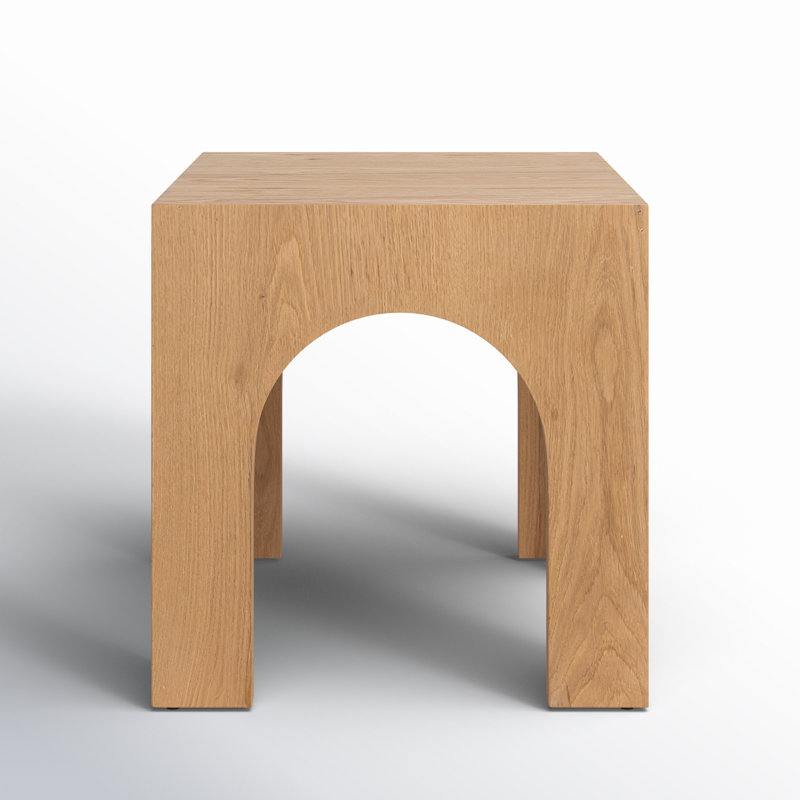 Metinaro Solid Wood End Table, Oak/Natural Oak