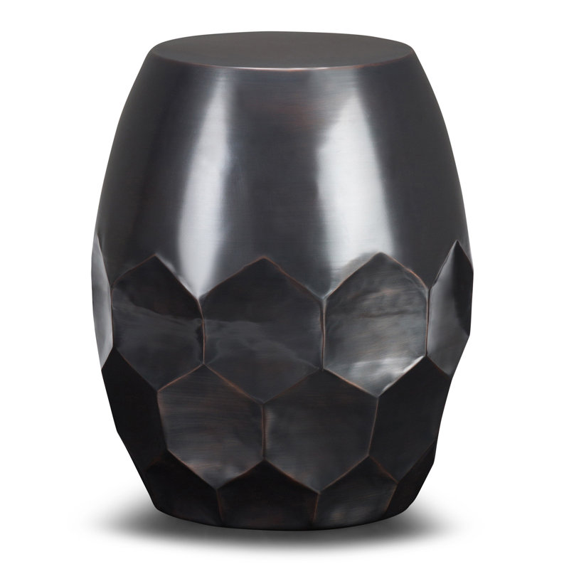 20" Copper Metal Round End Table