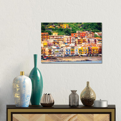 Italy, Sicily, Taormina. Beach Giardini Naxos 1 Piece Wall Art on Canvas