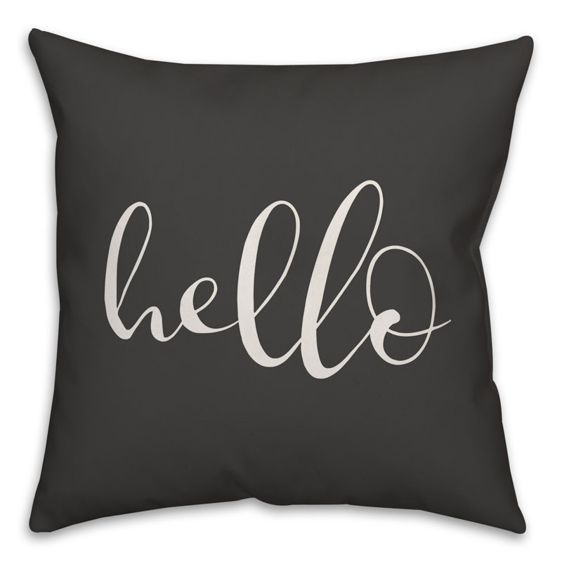 New Jersey Textual Outdoor Throw Pillow, 18" H x 18" W, Black/White