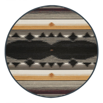Washable Sunrise Stripe Southwestern Area Rug