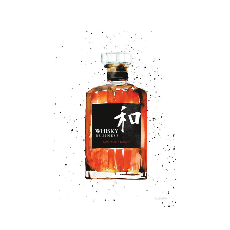 Whisky Business by Mercedes Lopez Charro - Wrapped Canvas Painting 1 Piece Wrapped Canvas Painting