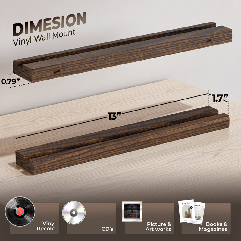 Ensemble de 6 tablettes murales en vinyle sans perceuse