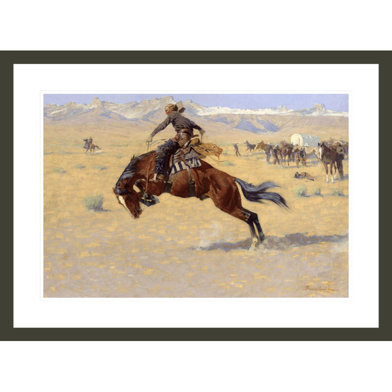 «A Cold Morning on The Range» par Frederic Remington, impression giclée sur cadre, H 21,86 po x l 29,5 po