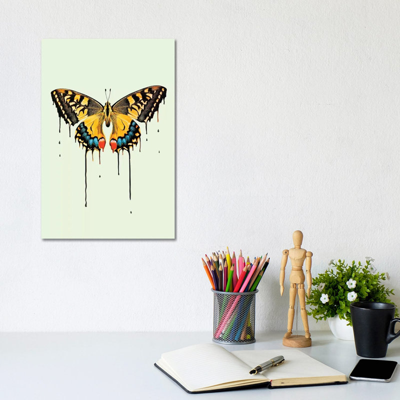 Melting Butterfly by Jonas Loose - Wrapped Canvas Print, 20.32 cm H x 30.48 cm W
