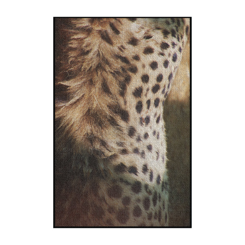 Tapis de zone brun peau guépard, Rectangle 2 pi x 5 pi