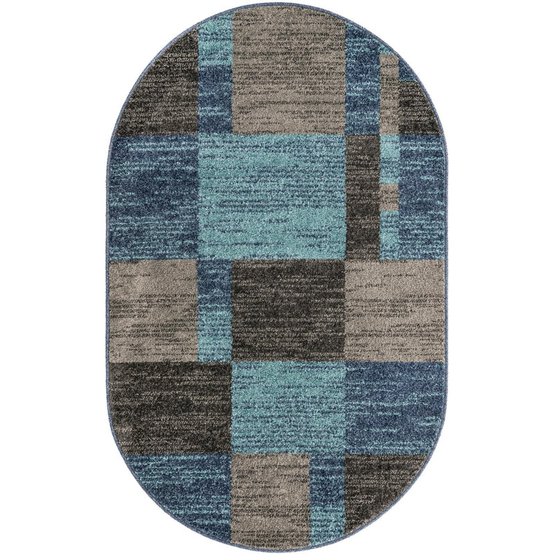 Eginhard Geometric Indoor Rug, Oval 3'3" x 5'3"
