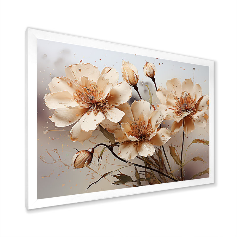 Rétro charme iris rétro, H 30 po x l 40 po x P 1,5 po, Cadre simple blanc