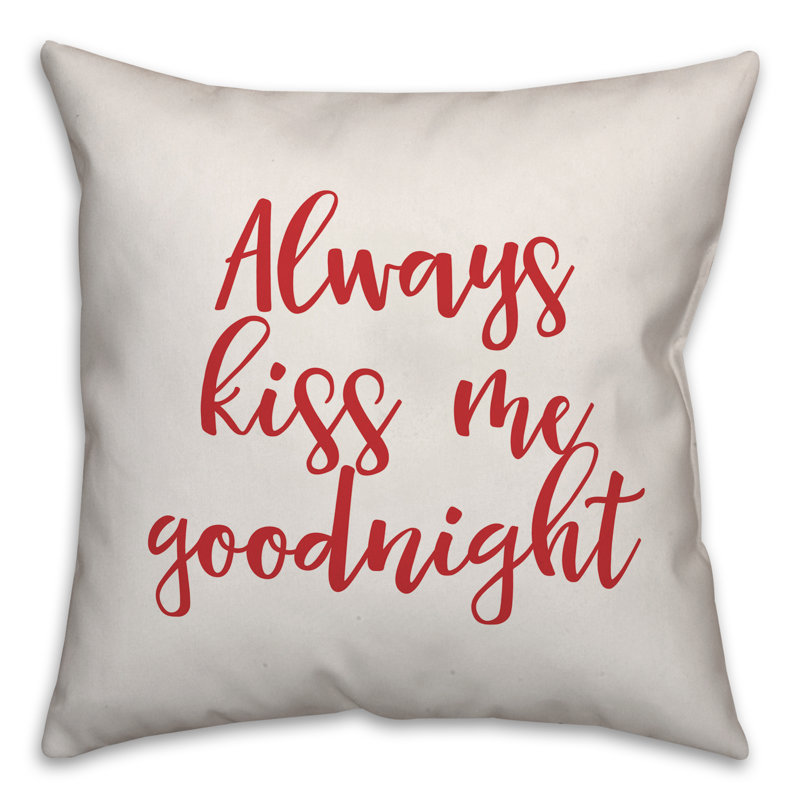  Coussin décoratif Always Kiss Me Goodnight, Coussin décoratif, Blanc / rouge