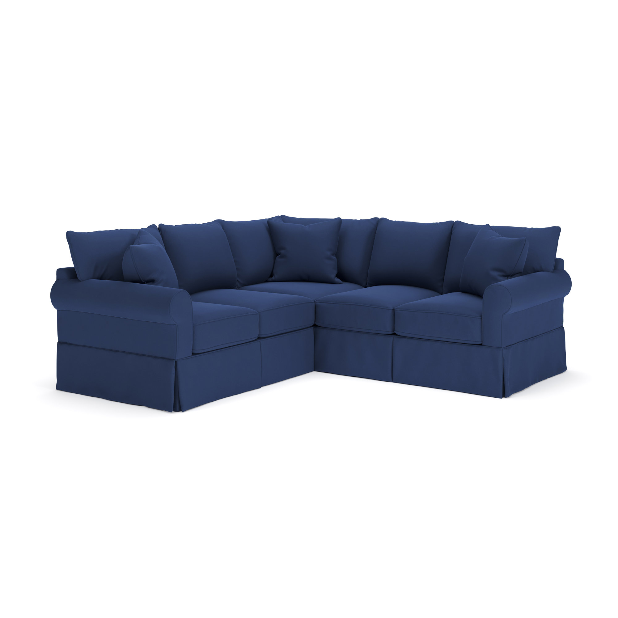 Amari Upholstered L-Sectional, Right Hand Facing, Canvas Navy Sunbrella® Canvas
