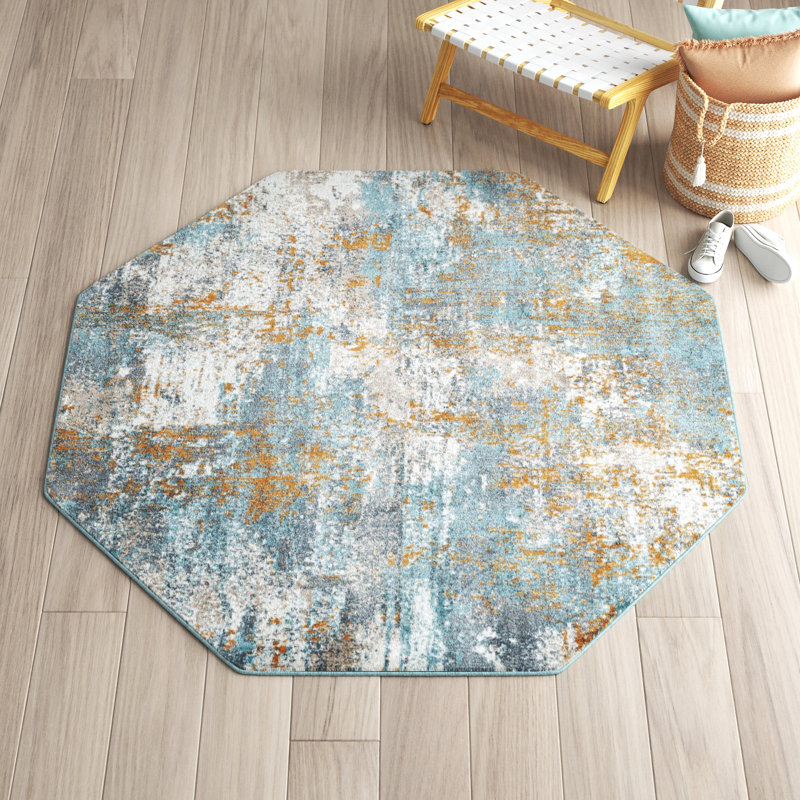 Haefner Abstract Indoor Rug, Octagon 6' x 6'