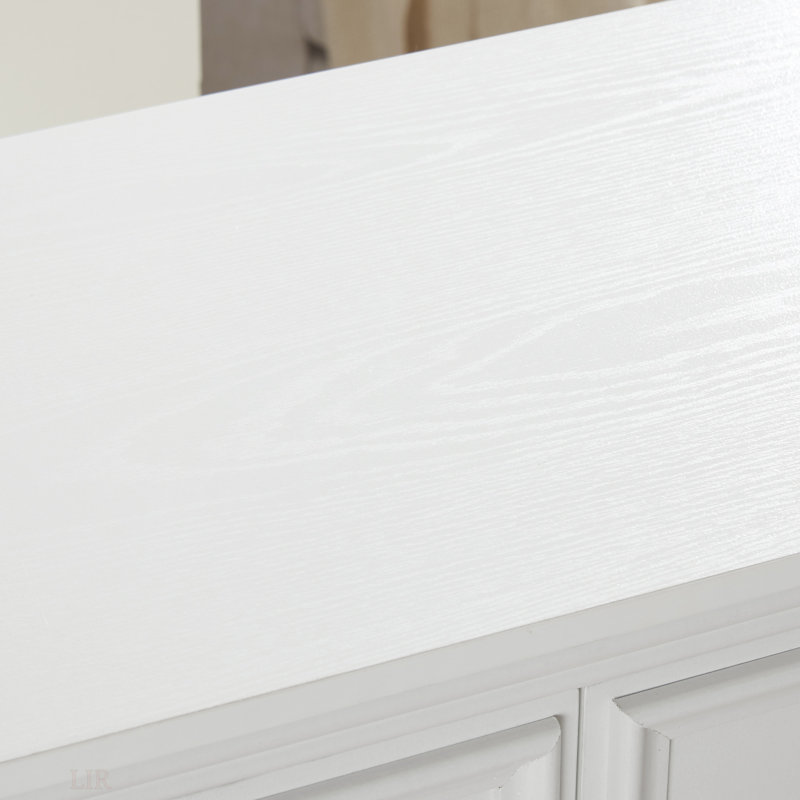 Rajene Faux Wood 6-Drawer Dresser, White