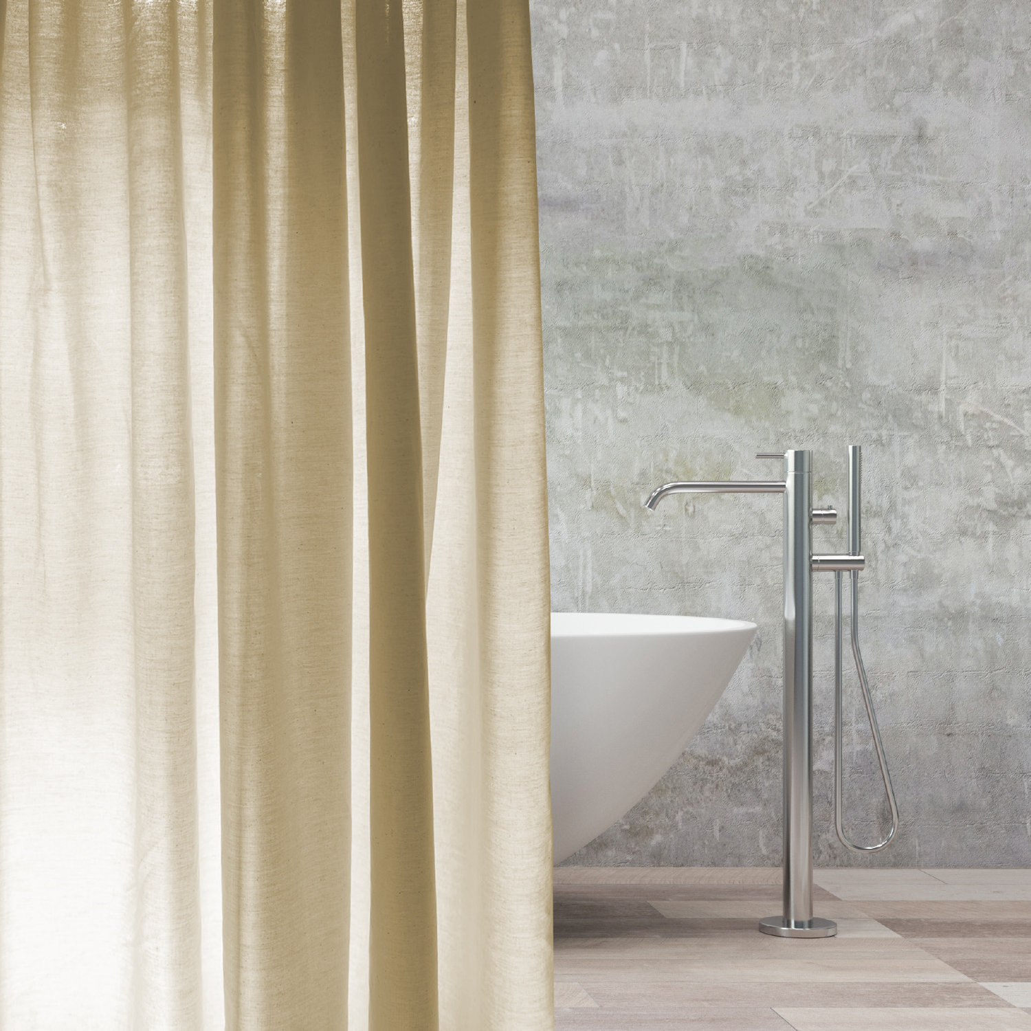 Bean Products Handmade Organic Hemp Shower Curtain for Bathroom Décor