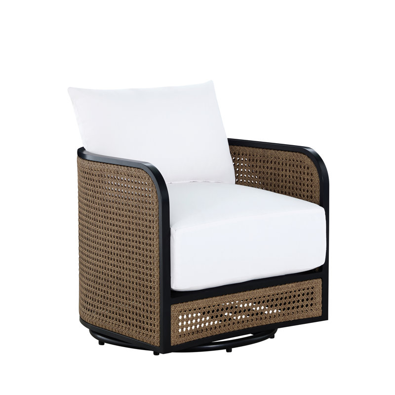 Canapé Havana Cane N-Dura, No welt/Standard fill, Perigold ‑ répétition de lin, Chalk/Natural Cane