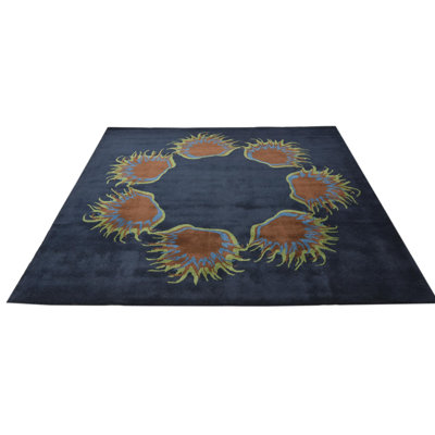 Square Otto Navy Blue Rug