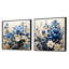 Blue Bonnets - Bouquet de fleurs blanches - Ensemble de 2 collages floraux carrés-871657802-871657803