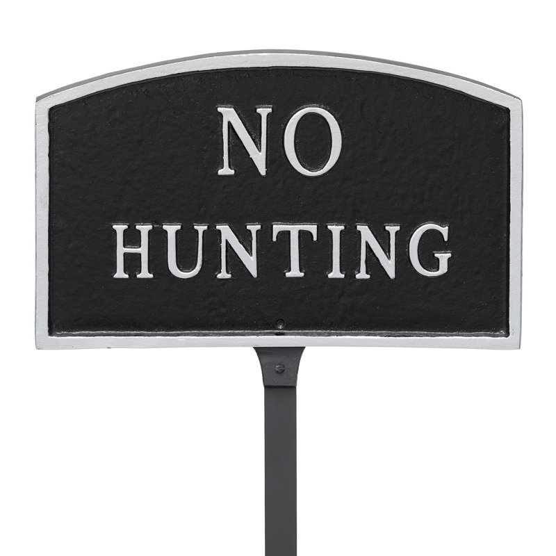 Enseigne de jardin sans l’état de chasse, Noir / argent