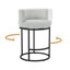 Tabouret de comptoir pivotant 26 po avec dossier cylindrique moderne avec structure cylindrique en métal et siège rond-852080981