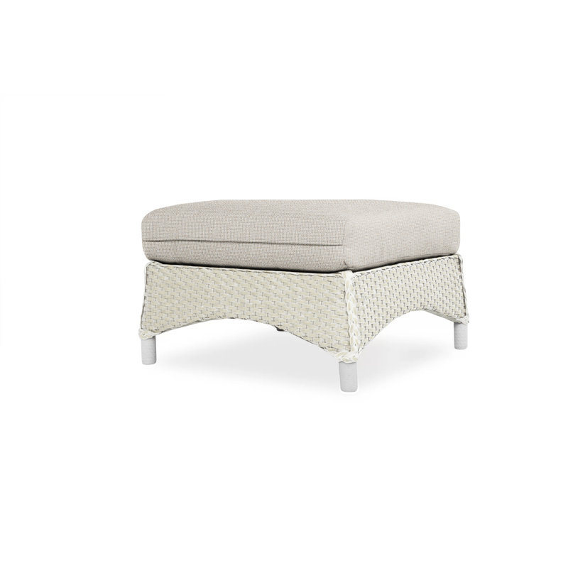 Mandalay Outdoor Ottoman, Bright Side Fog, Antique White