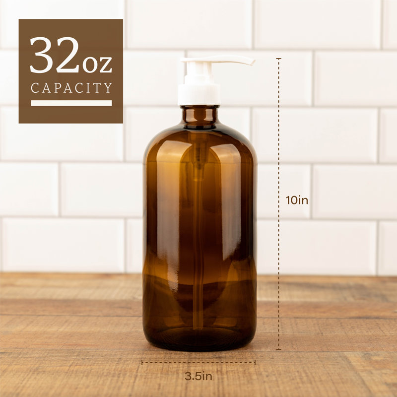 Distributeur de savon 1 litre Nanfito, Ambre / naturel