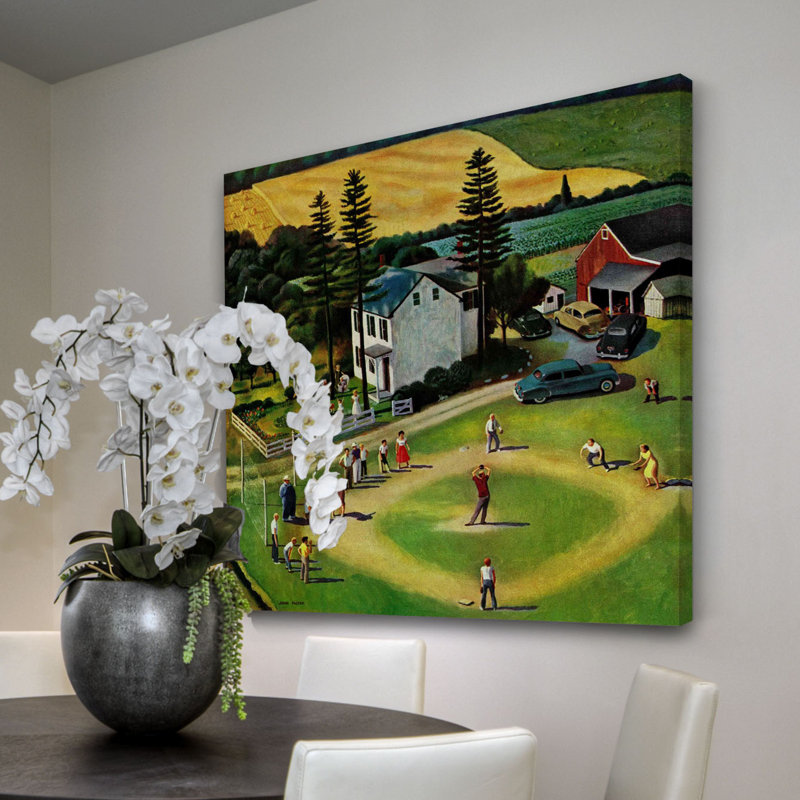 " Family Baseball " by John Falter, 18" H x 18" W x 1.5" D