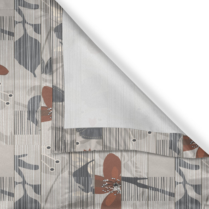 Rideau à œillets à 2 panneaux East Urban Home, 50 po, rubis taupe foncé, L 50 po x L 108 po