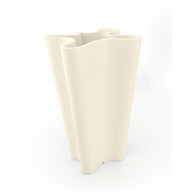 Bye-Bye Resin Pot Planter, 27.5" H x 17" W x 16.25" D, Ecru