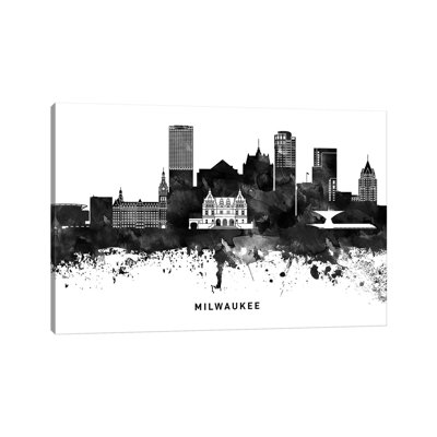 " Milwaukee Skyline Black And White " by WallDecorAddict