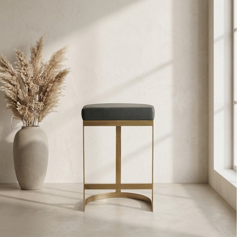 Tabouret noir Aurelia Luxe, Vert, Doré