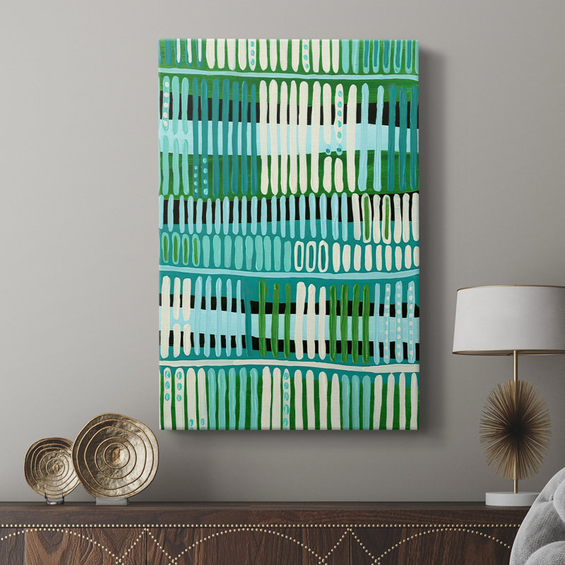 Motif bleu sarcelle I - galerie Cavas sur mesure, H 36 po x l 24 po