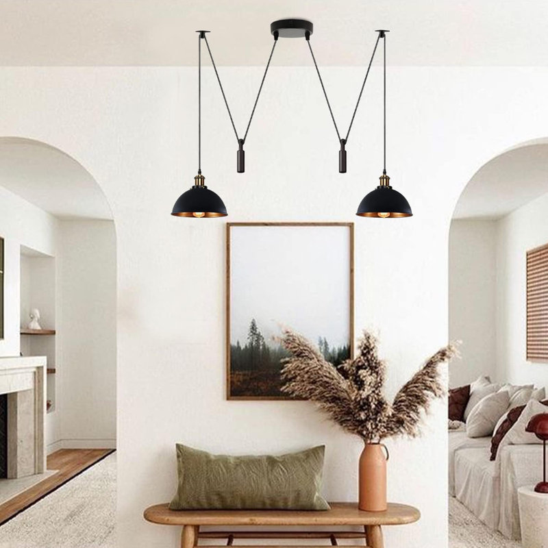 2 - Light Black Dome Pendant