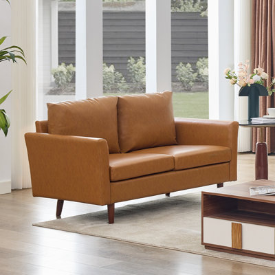 Bobur Faux Leather Living Room Loveseat Sofa