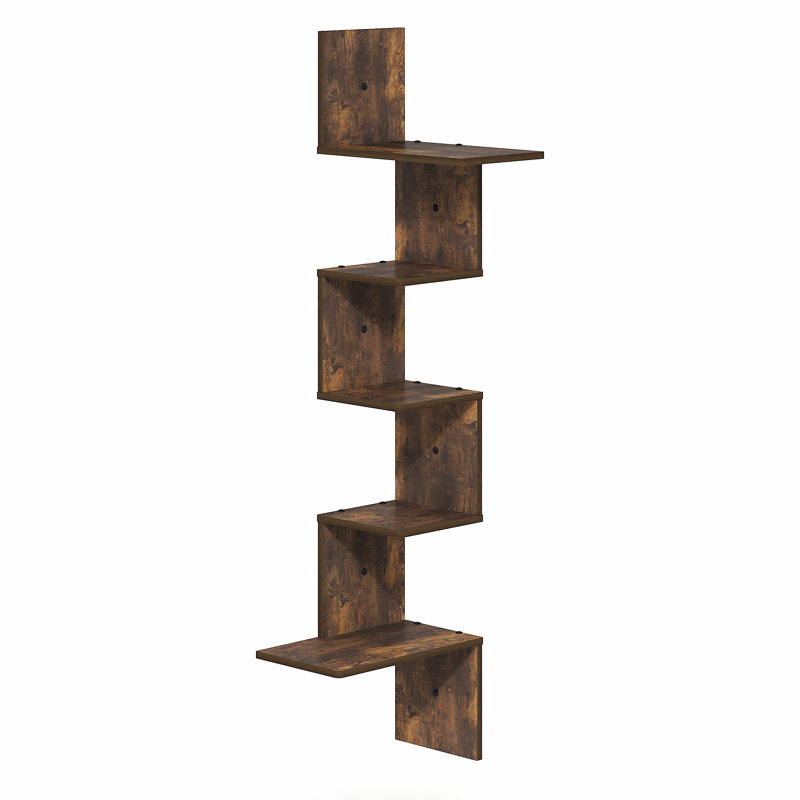 Authement 5 Piece Wall Shelf, Amber Pine
