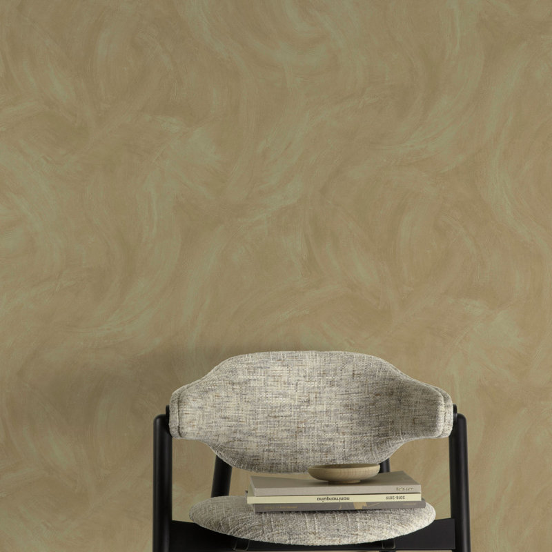 Textured Vibes Collection Authentic Plaster Wallpaper Roll, Green