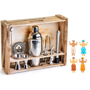 Prep & Savour Cocktail Shaker Set Bartender Kit With Stand Bar Set