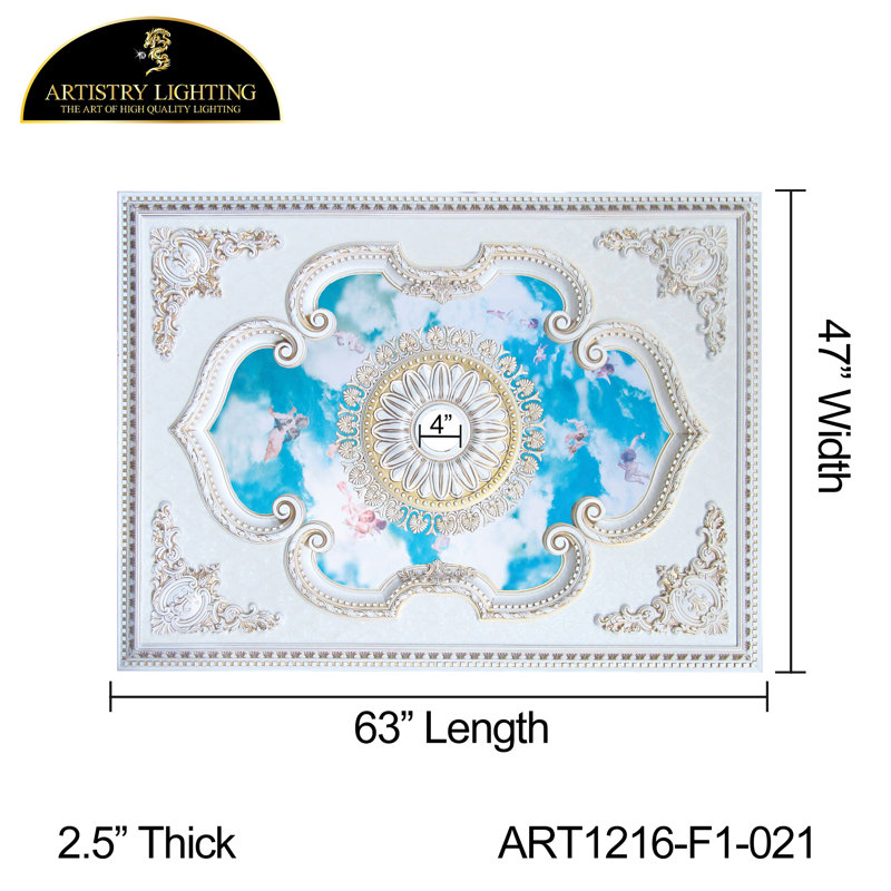 Rectangle rectangulaire bleu ciel Angel Medallion